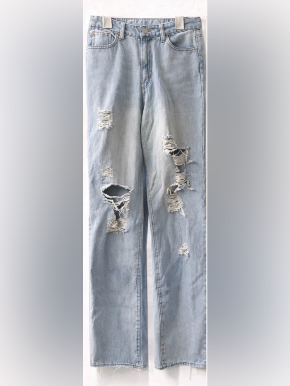Madden NYC Light Wash Distressed Wide Leg Jeans Size 5 - Picture 12 of 16